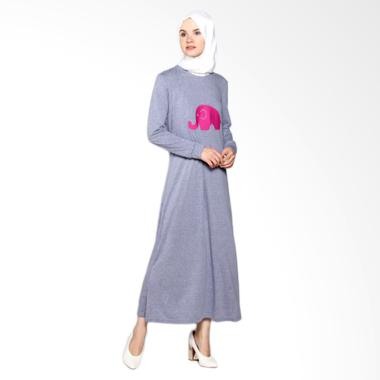 ICL Boutique Elle Dress Muslim Wanita - Blue Grey