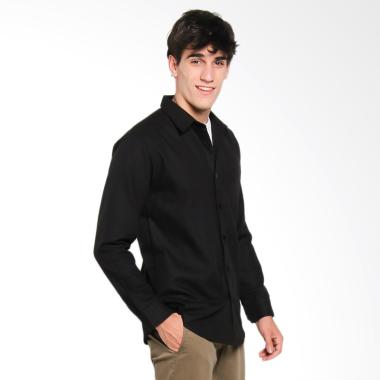Papercut Men Dixon Flanel Shirt Atasan Pria - Black