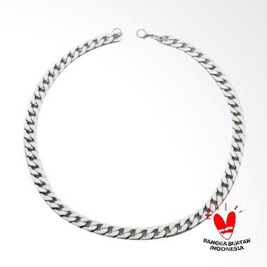 Arrazi Craft Titanium Rantai Kalung Pria - Silver Metalic