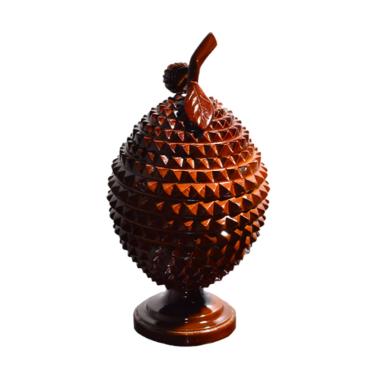 Ngasem Kayu Jati Durian Toples - Solid Brown