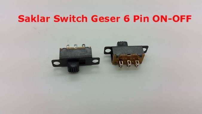 Saklar Switch Geser 6 Pin ( On-Off ) hitam