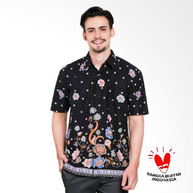 Serendipity Clothing Forest Kemeja Batik Pria - Black White