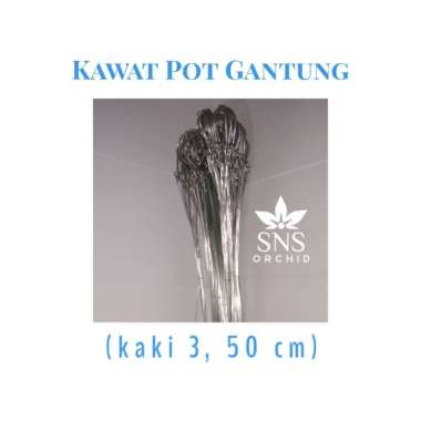 kawat gantung pot bunga anggrek 50 cm stainless steel kaki tiga besi Multicolor