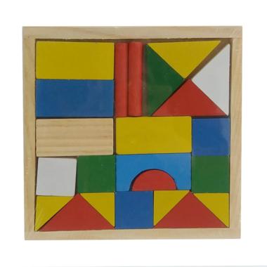 MOMO Wooden Toys Susun Puzzle Kayu Mainan Edukasi Anak Multicolor