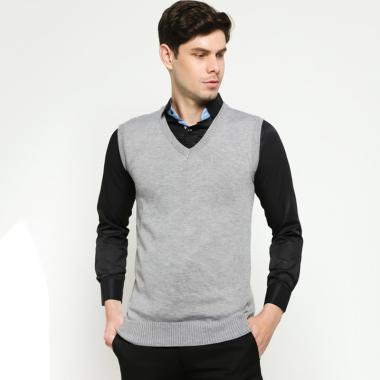 VM Rompi Rajut Sweater Pria - Abu-abu Semua Ukuran Abu Abu