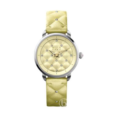 Elle W1599 Swarovski Leather Jam Tangan Wanita - Gold Gold