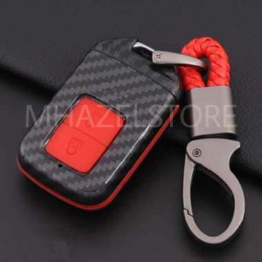 Gantungan Kunci Sarung Remote Keyless Mobil Honda Hrv Crv Brv Jazz Red