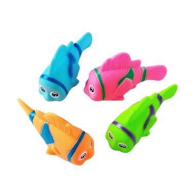 Ikan Karet Mainan Anak [4 pcs] / Permainan Anak Saat Mandi / Ikan Ikanan Bunyi Cuit Cuit