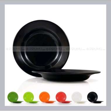 Piring Kecil Melamin Cekung Premium 6" Piring Hitam Putih Oriental Jepang Cafe Resto Saji Sayur Kue 