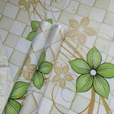 Oem Ranting Bunga Hijau Minimalis Sticker Wallpaper Dinding