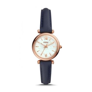 Fossil Carlie Mini Three-Hand Navy Leather Watch - ES4502 NAVY