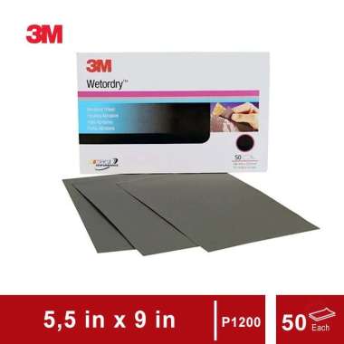 3M 401Q Wet or Dry Paper Sheet P1200 Amplas - Grey [5 1/2 x 9 Inch]