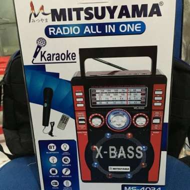 Speaker Aktif Karaoke Bonus Mic Radio X-Bass Box Mitsuyama MS403 merah