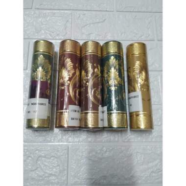 Wallpaper Dinding Border List Vinyl Batik Kuning Gold 5 m x 17 cm border Multicolor