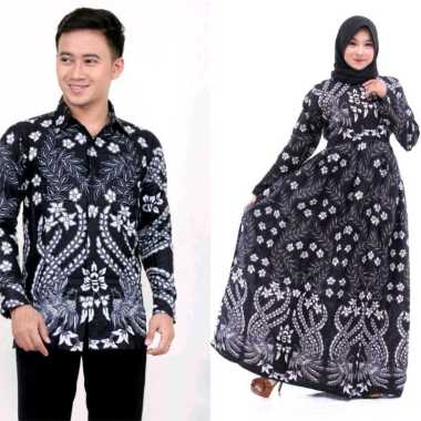 SNOEBEL BATIK COUPLE MBJ COLOURFUL BLACK Sarimbit Baju Batik Couple Solo Pekalongan L Multicolored