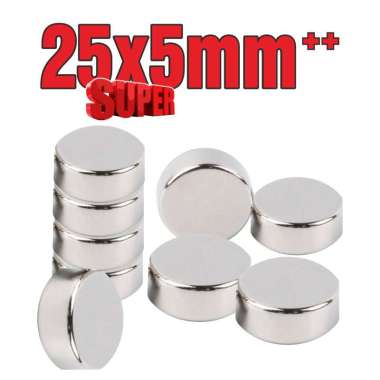 MAGNET NEODYMIUM KOIN BULAT SUPER 25x5mm N52++
