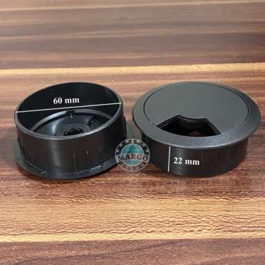 Plastik Tutup Lubang Meja Jalur Kabel / Grommet Cable Hitam - 2PCS