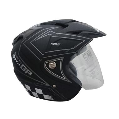 DMN 2 MotoGP B Double Visor Helm Half Face - Doff Abu