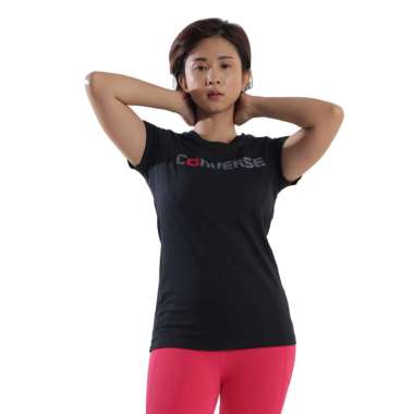 Baju Olahraga Wanita| Baju Yoga Converse Womens Tshirt CONR9WT1104B M Black