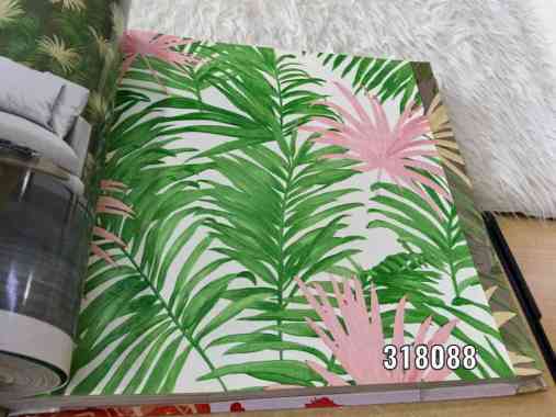 Wallpaper Dinding Motif Daun Palem Lukis Floral Tropical GIPrive