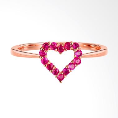 Tiaria 18K Ruby Ring Aksesoris Cincin Emas - Rose Gold