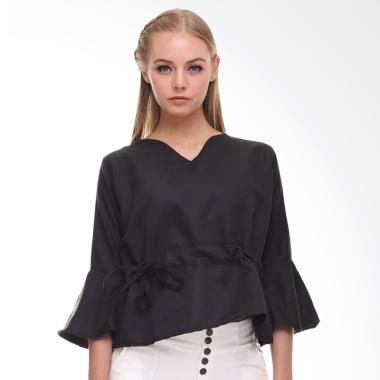 Jfashion New Blus Tangan Terompet Korean Style - Yonna Hitam M-L Hitam