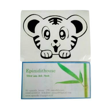 OEM Motif Simba Tiger Lucu Dekorasi ... klar Wall Sticker - Hitam