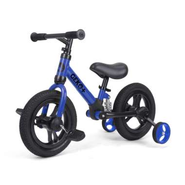 GEKO Plus 4 in 1 Kids Balance Bike 12" - Sepeda Anak Multifungsi Navy Blue