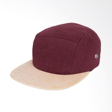 Elfs Shop 5 Panel Suede Topi Snapback - Maroon