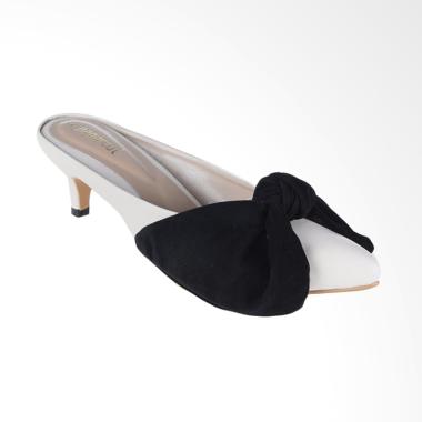 Papercut Shoes AN Heeled Mules With Bow Wedges - Grey Black
