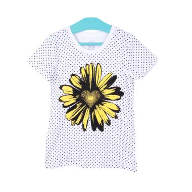 Cargo Fg 09 Girls Polka Floral Print Tee Atasan Anak - White
