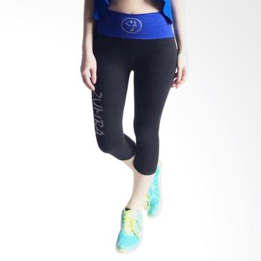 Mom Zumba Waistband 7/8 Legging Olahraga Wanita - Black Blue