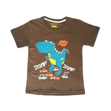 Mommy's Honey Karakter Dino Rawr Kaos Atasan Anak - Cokelat