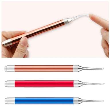 Korek Kuping LED Cotton Bud Korek kuping Bayi Earpick Stainless Flash
