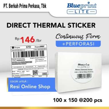 BLUEPRINT Direct Thermal Sticker Label Resi Lite 100x150 mm 200Pcs CF