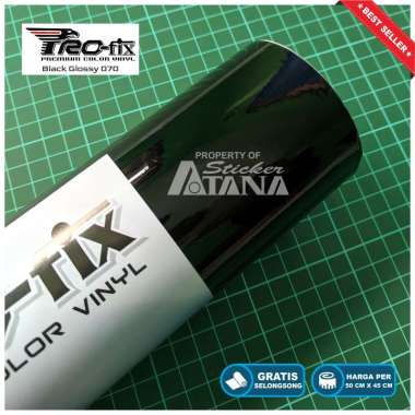 Skotlet Hitam Glossy Scotlet Stiker Metalik Sticker Meteran Decal Roll Sepeda Motor Matic Mobil Back