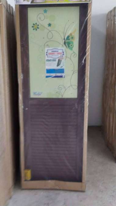 Pintu Kamar Mandi Motif Kaca Gambar Panel Baja Premium