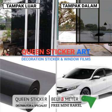Kaca Film Mobil Dan Gedung Riben Hitam / Stiker / Sticker Kaca Film Tolak Panas RIBEN 60%