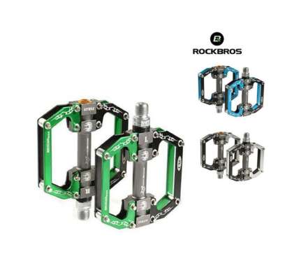 Pedal Sepeda ROCKBROS 2010-12S MTB Mountain Bike Pedal Flat Bicycle Pedal Silver