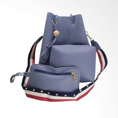 KarnaKamu Set Kecil 3 in 1 Tas Selempang Wanita - Blue