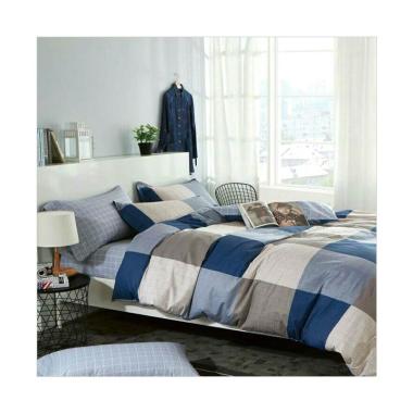 Melia Bedsheet J-4120 Katun Jepang Set Sprei - Blue Grey