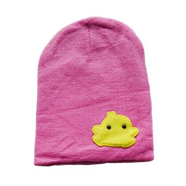 Baby Beanie Bordir Motif Chick Kupluk Topi Bayi - Fuschia