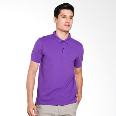 Giordano Solid Polo Shirt Pria - Purple [0101725310]