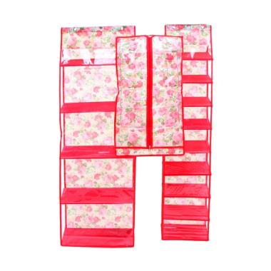 Radysa 3in1 Paket Organizer - Merah [Rak Sepatu/ Rak Tas/ Rak Jilbab]