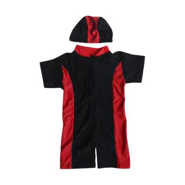 Rainy Collections Baju Renang Bayi - Lis Merah with Topi