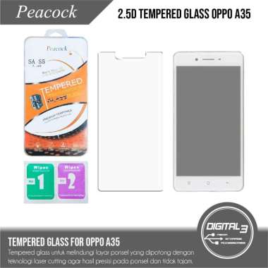 Peacock Tempered Glass Samsung Oppo A35 Screen Guard Anti Gores