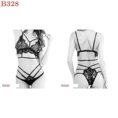 B328 - Bikini Bra Set Hitam Transparan