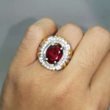Batu Cincin Merah Garnet Asli Natural
