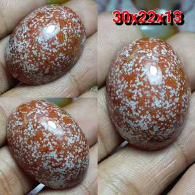 Natural Batu Akik Jasper Badar Ati Ayam Motif Telur Kodok Antik