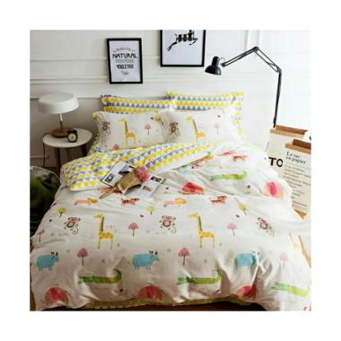 Ellenov Motif Animal Triangle Katun Lokal Premium Set Sprei dan Bedcover